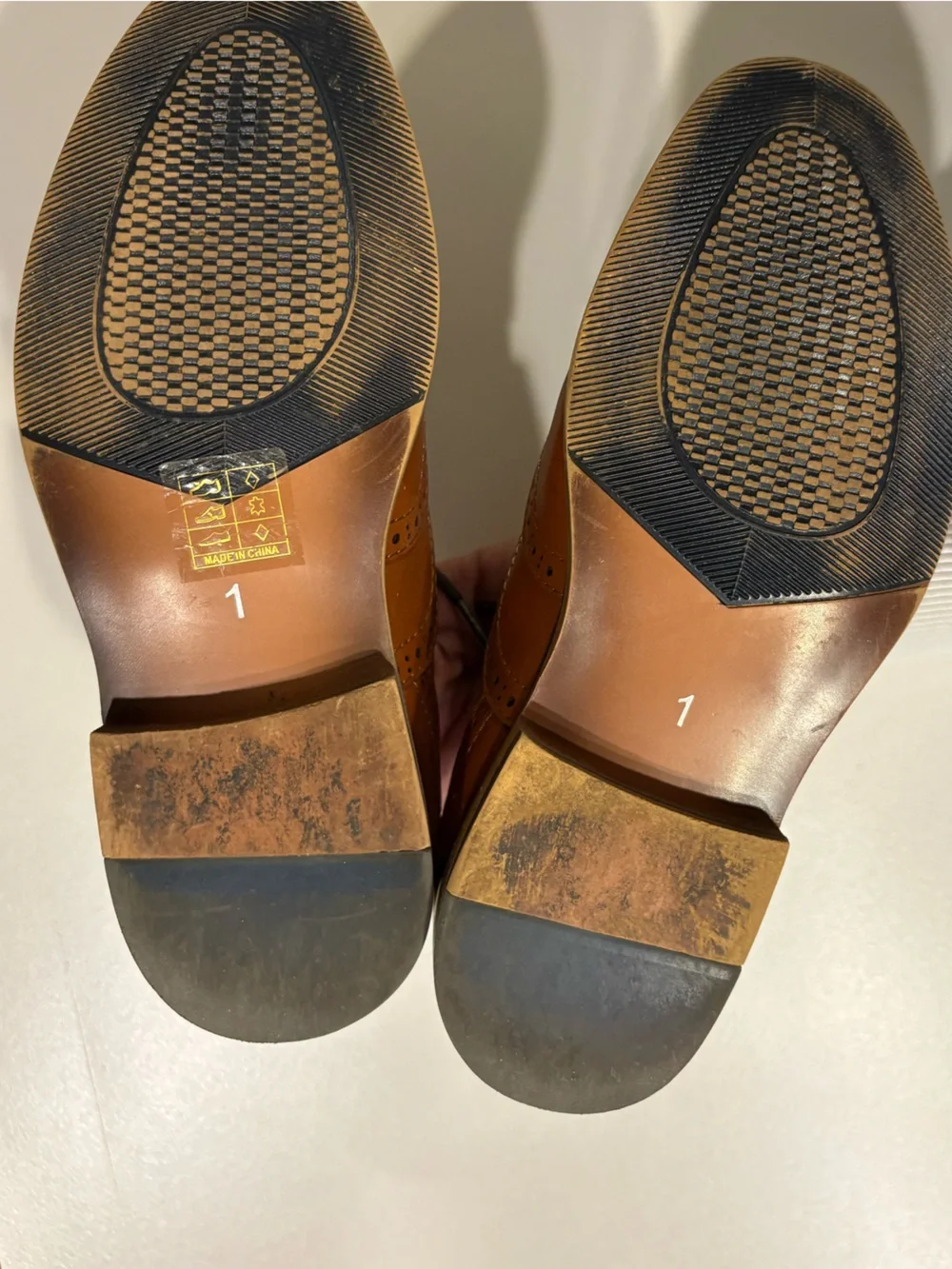 Bruno Marc || Prince Classic Oxfords Wingtip Dress Shoes Cognac Tan Brown